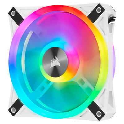 Corsair 120mm RGB PWM White Fan for iCUE QL120, CO-9050104-WW, compatible with iCUE QL120, fan for PC cooling