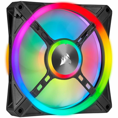 Corsair 120mm RGB PWM Single Fan for iCUE QL120, CO-9050097-WW, compatible with iCUE QL120, RGB lighting, 120mm size
