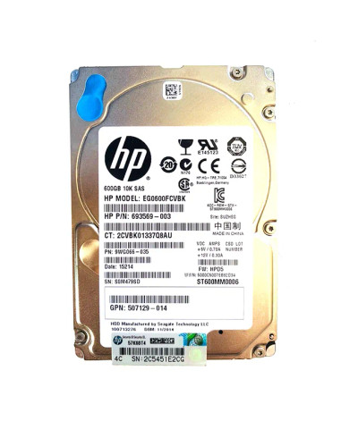 HPE 600gb 10000rpm SAS SFF Hard Drive for Gen8 Servers - Enterprise Grade, Hot-Plug, 2.5inch, with Tray