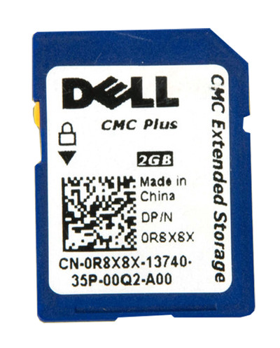 Dell Extended Storage 2GB SD Card for Poweredge M1000e, part number 0R8X8X, compatible with server racks