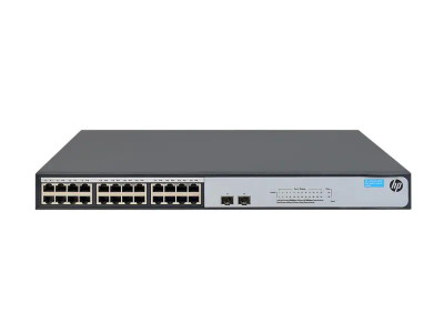 HP 1420-24G-2SFP+ 10G Uplink Switch, 24 Ports, Gigabit Ethernet, 2 SFP+ Uplinks, Network Switch