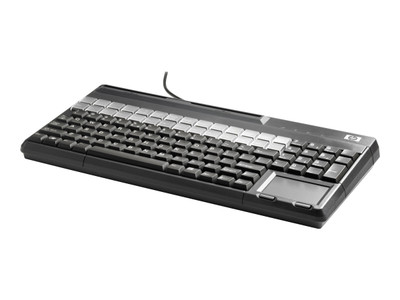 HP POS Keyboard with 106 Keys QWERTY Layout and Magnetic Stripe Reader, USB ABA, compatible with point of sale systems