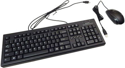 HP USB Essential Keyboard and Mouse combo, black, part number H6L29AA, for efficient computer use