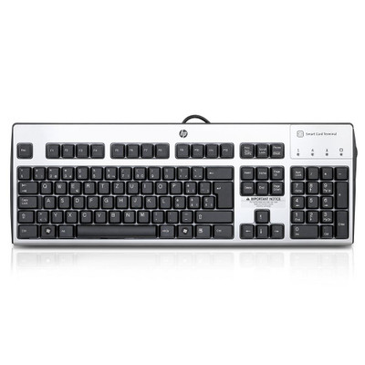 HP Easy Access USB Keyboard with Smart Card Reader in Carbon/Silver, compatible with HP ProLiant DL360p Gen8 servers