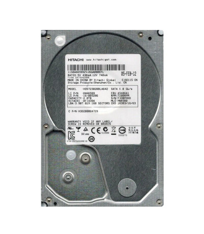 0F14394 - Hitachi 2TB 7200RPM SATA 6Gb/s 64MB 3.5" HDD