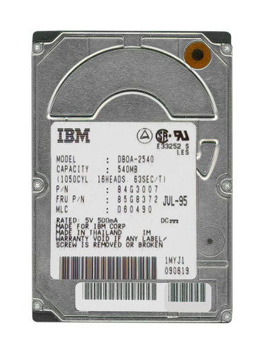 IBM Travelstar LP 540MB 4000RPM ATA/IDE 64KB Cache 2.5 Internal Hard Drive compatible with laptops and notebooks