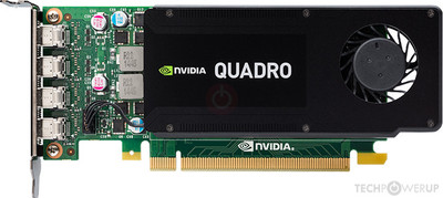 PNY Quadro K1200 4GB GDDR5 PCIe 2.0 x16 Video Graphics Card - VCQK1200DP-PB - for high-performance workstations