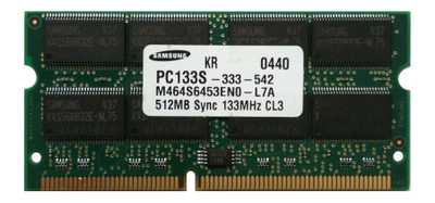 Samsung 512MB PC133 133MHz SoDimm Memory Module for laptops - M464S6453EN0-L7A