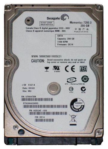 9GEG4E-033 - Seagate 200GB 7200RPM SATA 16MB 2.5" HDD