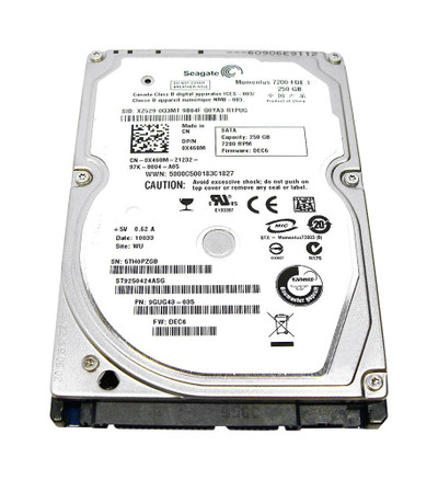 9GUG43-035 - Seagate 250GB 7200RPM SATA 16MB 2.5" HDD