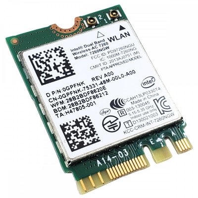 0GPFNK - Dell Wireless-AC 7260 Dual Band Bluetooth Wi-Fi Card