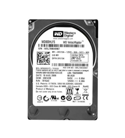 0F615H - Dell 80GB 10000RPM SATA 3.5" HDD