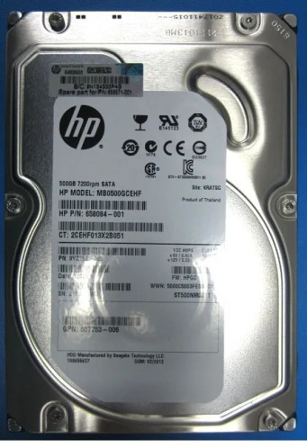 MB0500GCEHE - HP 500GB 7200RPM SATA 6Gb/s 3.5" Hot-Plug HDD