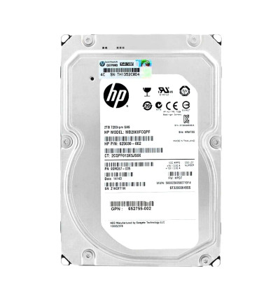 MB2000FCQPF - HP 2TB 7200RPM SAS 6Gb/s 3.5" Hot-Plug HDD