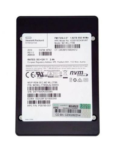 HPE 1.92tb NVMe MLC SFF 2.5 SSD - P09769-001 - Compatible with Server Storage Arrays HPE 1.92tb NVMe MLC SFF 2.5 SSD - P09769-001 - Compatible with Server Storage Arrays