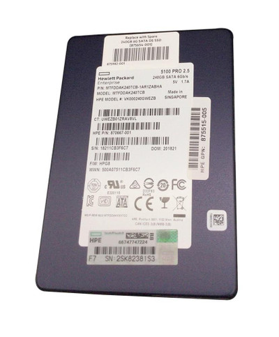 VK000240GWEZB - HPE 240GB Triple-Level Cell SATA 6Gb/s Solid State Drive