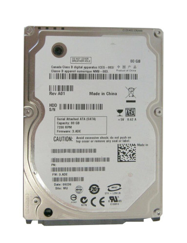0HW073 - Dell 80GB 7200RPM SATA 3Gb/s 2.5" HDD