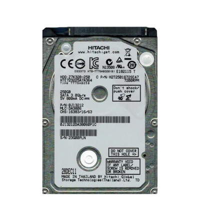 Hitachi 250GB 7200RPM SATA 2.5 Hard Drive for Travelstar - 0J13212