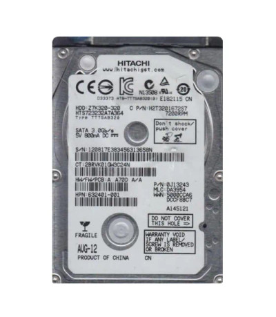 Hitachi 320GB 7200RPM SATA 2.5 Hard Drive for Travelstar - 0J13243