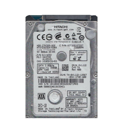 Hitachi 320GB 7200RPM SATA 2.5 Hard Drive for Travelstar - 0J13253