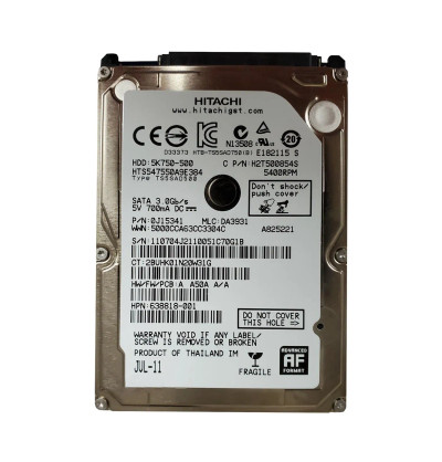 0J15341 - Hitachi 500GB 5400RPM SATA 8MB 2.5" HDD