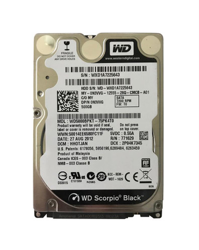 Dell 500GB 7200RPM SATA 2.5 Hard Drive 0N3VVG for Servers