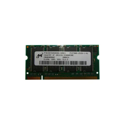 MT8VDDT6464HDG-335C1 - MICRON 512MB PC2700 DDR-333MHz CL2.5 200-Pin SoDIMM