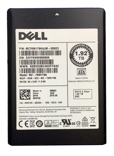 MZ-7KM1T9A - Samsung 1.92TB SATA 6Gb/s 2.5" MLC SSD