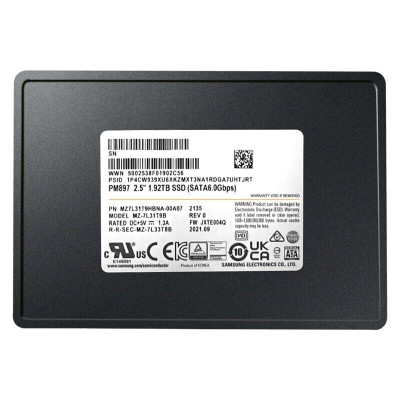 Samsung Pm893 Series 1.92 Tb SATA 6gbps 2.5inch Data Center SSD - Compatible with servers - MZ7L31T9HBNA