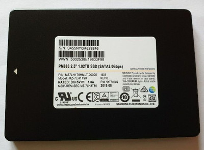 Samsung MZ-7LH1T90 PM883 Series 1.92TB SATA 6Gb/s SSD