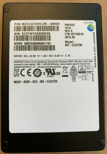 MZILS3T8HCJM - Samsung 3.8TB SAS 12Gb/s 2.5" Hot Plug SSD
