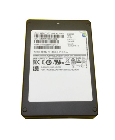MZ-ILT15T0 - Samsung 15.36TB SAS 12Gb 2.5" Internal SSD