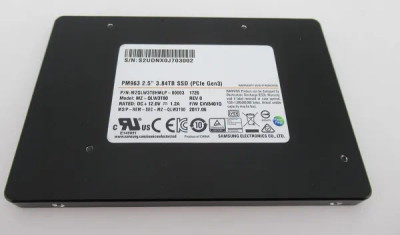 Samsung PM963 Series 3.84TB MLC NVMe U.2 SSD for PCI Express 3.0 x4, 2.5-inch form fact