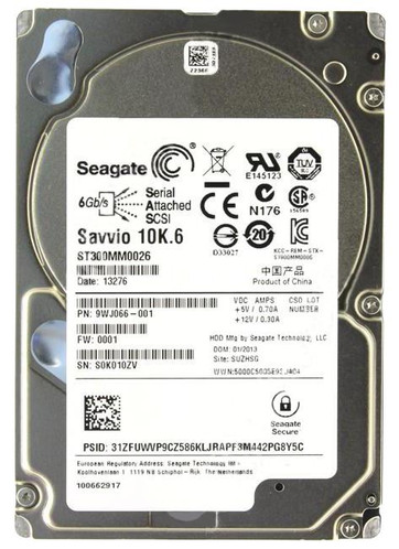ST300MM0026 - Seagate 300GB 10K RPM SAS 6Gb/s 2.5" HDD