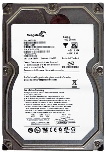ST31000340SV - Seagate 1TB 7200RPM SATA 32MB 3.5" HDD