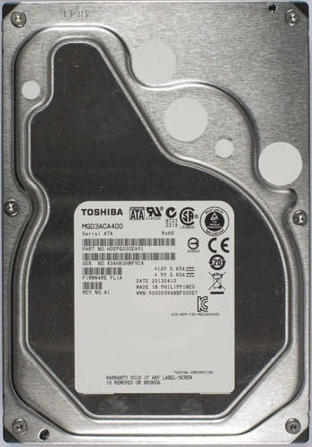 MG03ACA400 - Toshiba 4TB 7200RPM SATA 6Gb/s 3.5" HDD