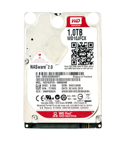 WD RED 1TB 5400RPM SATA 6Gb/s 16MB Cache 2.5 Internal NAS HDD for NAS Systems