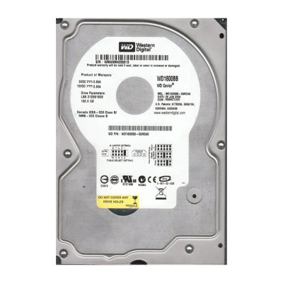 WD Caviar 160GB 7200RPM Ultra ATA-100 IDE 40-Pin 2MB Cache hard drive for desktop computers