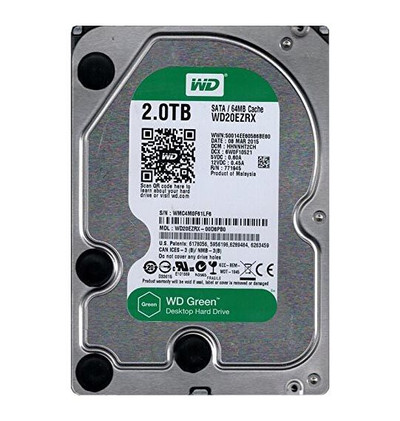 WD20EZRX - WD Caviar Green 2TB 5400RPM SATA 6Gb/s 64MB Cache 3.5" Hard