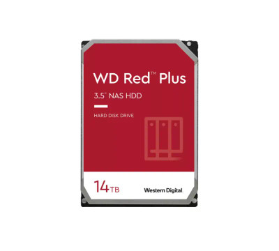 Western Digital Red Plus 14TB SATA Hard Drive for NAS, 5400RPM, 64MB Cache, 3.5-inch