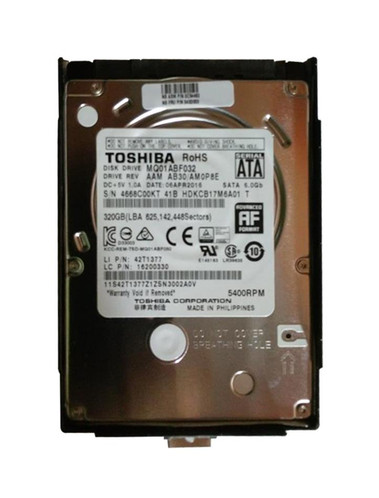 Lenovo 320GB 5400RPM SATA 2.5 Internal Hard Drive for ThinkPad T Series, 04X0533, compatible with laptops