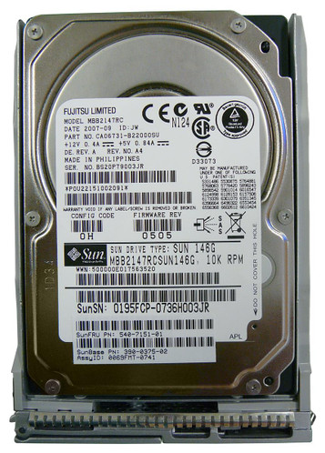 Sun 146GB 10000RPM SAS 3Gbps 16MB Cache 2.5 Internal Hard Drive with Bracket - Compatible with Sun servers