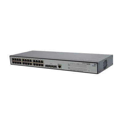 3Com Baseline Plus 2928 Gigabit Ethernet Switch, 24 Ports, Manageable, 10/100/1000Base-T, mounted in a server rack