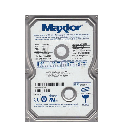 4D060H3 - Maxtor 60GB 5400RPM IDE 2MB 3.5" HDD