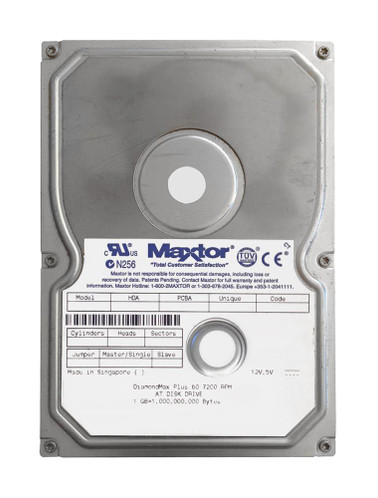 5T060H4 Maxtor DiamondMax Plus 60 60.5GB 7200RPM ATA-100 2MB Cache 3.5-inch Internal Hard Drive