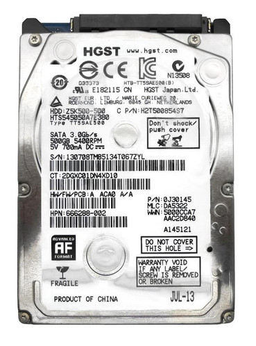 HP 500GB 5400RPM SATA 3Gbps 8MB Cache 2.5 Internal Hard Drive for ProLiant DL360p Gen8 Servers