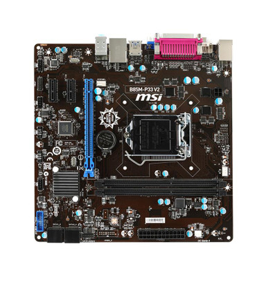 MSI B85M-P33 V2 LGA 1150 Intel B85 Micro-ATX Motherboard for 4th Gen Core Processors, DDR3, 2x SATA 6.0Gb/s