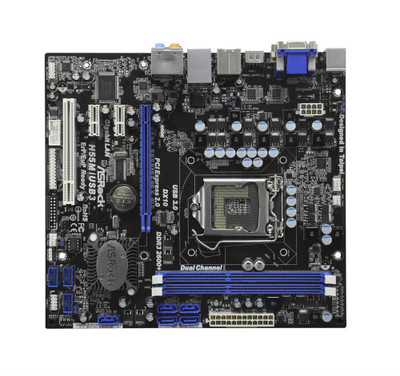 90-MXGEU0-A0UAYZ ASRock H55M/USB3 R2.0 Socket LGA 1156 Intel H55 Chipset Core i7 / i5 / i3 / Pentium G6950 Processors Support DDR3 2x DIMM 5x SATA2 3.0Gb/s Micro-ATX Motherboard