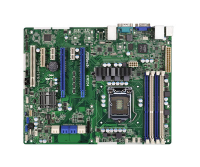 ASRock E3C204 LGA 1155 Intel C204 Chipset Server Motherboard for Xeon E3-1200/E3-1200 v2 CPUs, DDR3, SATA3, ATX
