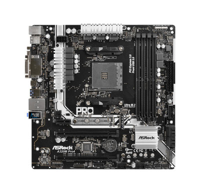 ASRock A320M Pro4 Micro-ATX Motherboard for AMD AM4 A-Series Processors - DDR4 Support, 4x SATA3 6.0Gb/s - Socket AM4